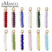 Pendentif EManco, long, avec perles de cristal facettées, plaqué or, pour la fabrication de bijoux, accessoire de Noël et d'anniversaire