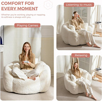 Fauteuil pouf ergonomique monoplace au design minimaliste et moderne en forme de nuage, avec housse amovible et lavable, confort doux et moelleux