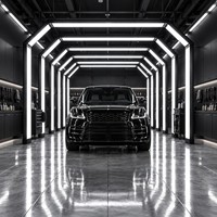 Éclairage LED de plafond pour showroom automobile, projecteur tunnel pour hall d'exposition et studio de detailing, IP54, intensité variable