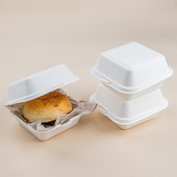 Boîte à hamburger en bagasse de 6 pouces Warmpack, emballage alimentaire jetable compostable, conteneur à emporter pour hamburger, emballage écologique