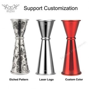 Wholesale 30/60ml 1/2oz Dual <b>Ended</b> Bartender Measure Ounce Cup 304 Stainless Steel <b>Bar</b> Cocktail Jigger with Etched Marking - Product Image 3