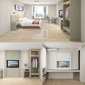 ชุดเฟอร์นิเจอร์ห้องนอนไม้ทันสมัยประหยัดพื้นที่สำหรับโรงแรมสตูดิโอและอาคารอพาร์ตเมนต์ - Product Image 1