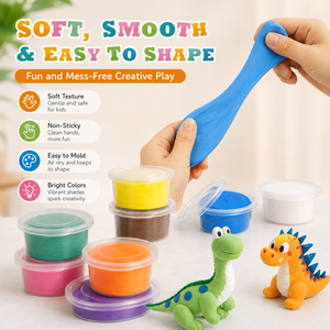 Wholesale Dinosaur Air Dry Clay Craft Kit 12 Colors DIY Modeling Clay Set OEM <b>Kids</b> Educational Toy Gift Box - Product Image 3