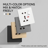 Prise murale universelle multifonctionnelle de type 86 à 5 broches 10A 2 ports ignifuge en PC