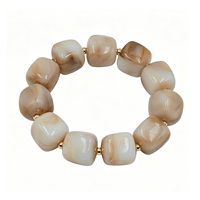 Bracelet de perles pour femmes, perles acryliques aux couleurs vibrantes, bracelet extensible élastique, bracelets épais, bijoux bohèmes pour l'été, la plage et les vacances