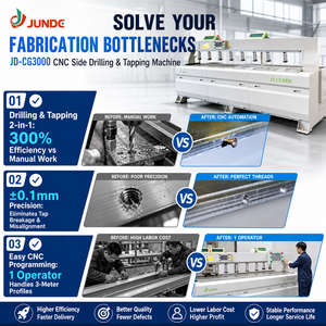JUNDE JD-CG3000 Aluminum CNC <b>Drilling</b> Machine with PLC High-Accuracy Servo Motor 380V Window Door Making Equipment - Product Image 6