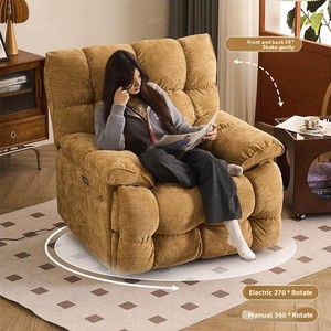 Poltrona Smart Cloud Reclinabile e Dondolante Multifunzione, Seduta Singola per <span class=keywords><strong>Soggiorno</strong></span>, Imbottita in Spugna con Struttura in Legno - Product Image 3