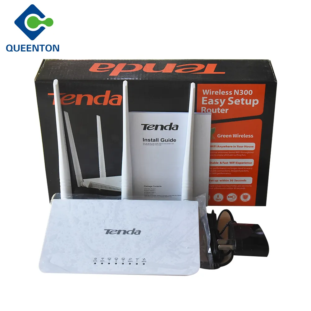 Factory Hot Sale 300 MBit/s Englisch Tenda F3 Home WLAN-Router 5dBi Externe Antenne Tenda WLAN-Router