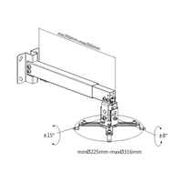 Support de projecteur de plafond universel 30 à 40 pouces réglage de la hauteur support d'écran de projecteur 4K avec gestion des câbles