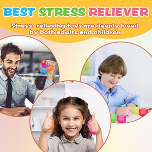 Balle en gelée arc-en-ciel à l'huile de coco, jouet sensoriel anti-stress, cadeau amusant pour fête d'anniversaire, soulagement de l'anxiété - Product Image 5