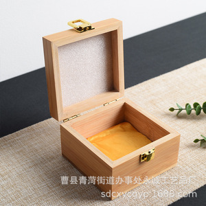 Boîte en bois de bambou avec gravure, boîte de rangement pour bijoux vintage, écologique, taille personnalisable - Product Image 2