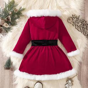 Robe à capuche en velours rouge pour filles, style Père Noël, avec ceinture, pour cosplay, par MS Best Made - Product Image 3