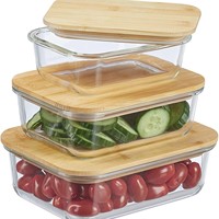 Couvercles en bambou pour récipients de stockage alimentaire en verre, préparation des repas, cuisine, micro-ondes, congélateur, lave-vaisselle, sans BPA, camping, écologique