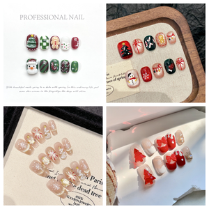 Navidad 10 piezas <span class=keywords><strong>de</strong></span> lujo francés hecho a mano acrílico prensa <span class=keywords><strong>uñas</strong></span> Venta caliente reutilizable ABS <span class=keywords><strong>uñas</strong></span> artificiales para niñas - Product Image 3