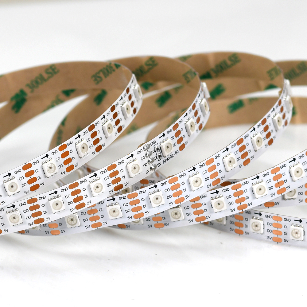 Wholesales price 16.4ft ip20 ip67 dream color flexible lighting led strip APA102 sk9822 led strip