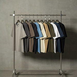 Camiseta de Punto Personalizada Premium 100% Algodón para Hombre, Color Sólido, Casual, Manga Corta, Transpirable, Antiarrugas, Corte Regular, Ligera - Product Image 1