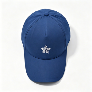 Breathable Perforated Navy 5-Panel <b>Baseball</b> <b>Cap</b> with Puff Printing Letter Design Sporty Summer Outdoor Sunhat Common Fabric - Product Image 4