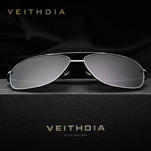 Veithdia Men's Polarized Sunglasses Square Metal <b>Frame</b> Blue Lens UV400 Protection For Driving Fishing Cycling Fashion - Product Image 4