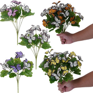 Bouquet de papillons artificiels Guanyi, fleurs en soie plastique de couleurs mélangées, décorations de mariage - Product Image 2