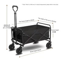 Chariot de camping pliable d'extérieur, solution portable, chariot de jardin pliable, utilitaire pour le camping, le pique-nique et le transport d'équipement de randonnée
