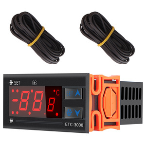 ETC-3000 เครื่องควบคุมอุณหภูมิแบบดิจิตอลพร้อมสัญญาณเตือนการละลายน้ำแข็งสำหรับตู้เย็นตู้แช่แข็งพลาสติกแบบฝัง 220V - Product Image 2