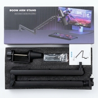 Kit Complet d'Équipement de Studio Musical pour Podcast, Microphone à Condensateur Professionnel Robuste avec Bras Articulé et Support