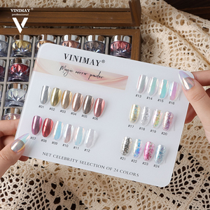 <span class=keywords><strong>Poudre</strong></span> à ongles chromée Vinimay de haute qualité, 4 styles, peinture à ongles en <span class=keywords><strong>poudre</strong></span>, verre transparent, or, miroir magique, avec nuancier pour salon - Product Image 1