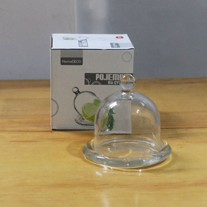 Nhà máy trực tiếp cung cấp bánh Dome Glass 2 kích thước khác nhau cổ phiếu lớn Glass Dome với Glass cơ sở - Product Image 1