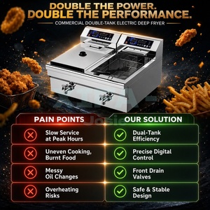 <span class=keywords><strong>Friteuse</strong></span> électrique commerciale 38L, grande capacité, chauffage rapide, en acier inoxydable, pour restaurant, restauration rapide, cuisine - Product Image 4
