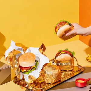 カスタムワックス紙食品包装、ファーストフード、ハンバーガー、サンドイッチ、バーベキュー、バーガーグリースプルーフ耐油包装紙 - Product Image 4