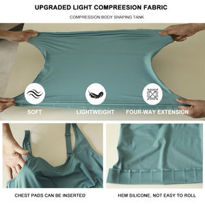 Camiseta de Compresión con Cuello en <span class=keywords><strong>V</strong></span> Personalizada Hygieia, Camiseta Moldeadora de Abdomen, Camisola sin Costuras, <span class=keywords><strong>Body</strong></span> Shaper para Mujer - Product Image 3