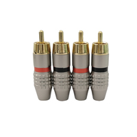 Conector RCA Macho Chapado en Oro al por Mayor, sin Soldadura, Codificado por Colores Rojo y Negro, para Amplificador de Cine en Casa, Altavoz, Cable de Audio DIY