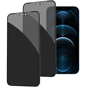 Proteção de tela fosca 2.5d para iphone x, proteção de tela em vidro temperado para privacidade anti espião para iphone 13 9h