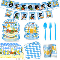 Assiettes et serviettes en papier pour l'Oktoberfest, fournitures de fête jetables, vaisselle festive pour le dîner et le dessert pour le festival de la bière d'Oktoberfest