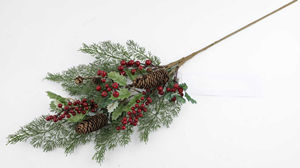 دمية عيد الميلاد, عالية الجودة تصميم أعلى اليدوية 22 بوصة الاصطناعي عيد الميلاد زهرة الأرز هولي مع التوت عيد الميلاد بوش - Product Image 3