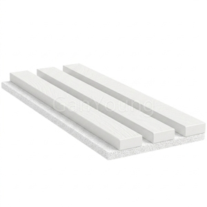 Panneau acoustique en <span class=keywords><strong>bois</strong></span> à lattes, finition blanche, absorption acoustique haute performance - Product Image 5