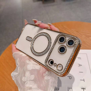 Sparkly Diamond Women Girls Magnetic Clear Glitter Case para iPhone 17 Pro <span class=keywords><strong>Max</strong></span> Cute Luxury Bling Phone Cover - Product Image 6