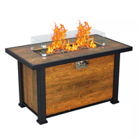 Table de foyer extérieur au gaz naturel en fer pour terrasse et fêtes, durable et élégante, portable et thermolaquée