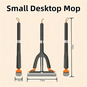 Double Row Roller Detachable Sponge <b>Mop</b>, Including 2 Reusable Sponge Heads, Suitable for Kitchen and Bathroom Tiles - Product Image 2