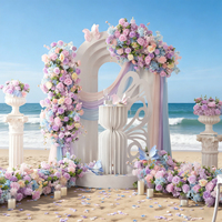 A9095 Composition florale de fleurs de cerisier violettes et roses sur panneau KT pour décoration de toile de fond de mariage