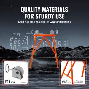 Support de tube large DB Wholesale D0100HAM28G 45 #   Support de tuyau en acier avec tête à rouleaux, capacité de charge de 2500 LBS pour tuyaux de 2 à 36 pouces - Product Image 5