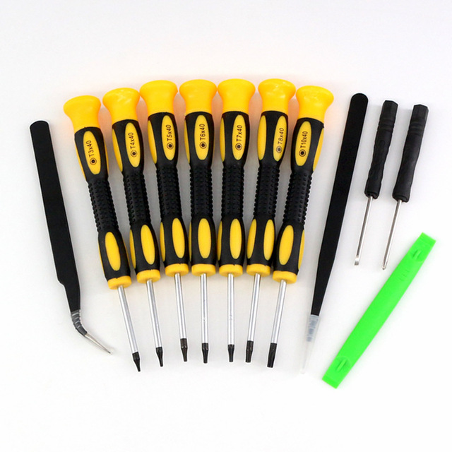 XIXI DIY Chrome Finish 45 Steel Torx Bits Screwdriver Mobile Phone Repair Tool Set Plastic Handle for PS4 Apple Phone Laptop