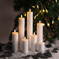 Bougie Pilier Électrique LED Sans Flamme à Effet Flamme Réelle 3D Mermei, Fonctionnant sur Piles, avec Télécommande et Minuteur