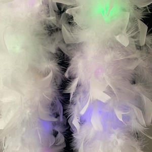 Sản Phẩm Mới Led Dạ Quang Dày Trắng Chandelle Lông Boas Cho Giáng Sinh Tress Và Halloween Trang Phục Trang Trí - Product Image 4