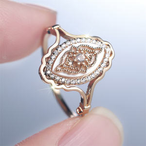 Bagues de fiançailles vintage en zircon blanc, petite pierre, pour femmes, style simple, couleur or, bague de reine, bijoux de mariage - Product Image 2