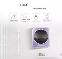 Wall-mounted Smart 3kg Front Loading Mini Laundry Washer & Dryer Washing Machine Boats Trailers Camper Caravan & Marine RVs