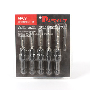 Precise 5PC High Speed Steel Countersinking <b>Drill</b> <b>Bits</b> Multi-purpose Woodworking Tool for Plastic Plank Punchdown <b>Wood</b> Drilling - Product Image 5