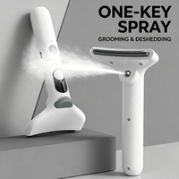 Cepillo y Pulverizador 2 en 1 para Aseo de Mascotas, Autolimpiante, Fácil de Usar, Herramienta para Desenredar y Eliminar el Pelo de Gatos y Perros de Interior