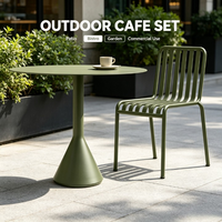 Ensemble table et chaises pliantes d'extérieur XY en acier moderne - Imperméable et durable pour villa et parc