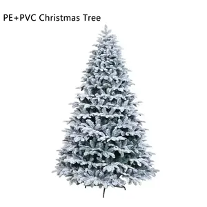 180cm 6ft tuyết đổ xô nhân tạo Vân sam Cây giáng sinh với đèn LED dễ dàng lắp ráp có thể gập lại đứng nhà văn phòng bên hiển thị - Product Image 6